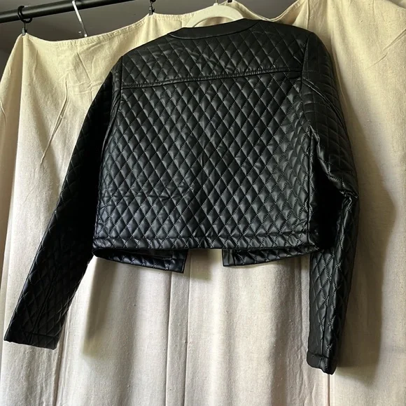 Zara Quilted Faux Leather Jacket NWT size small - Picture 7 of 11